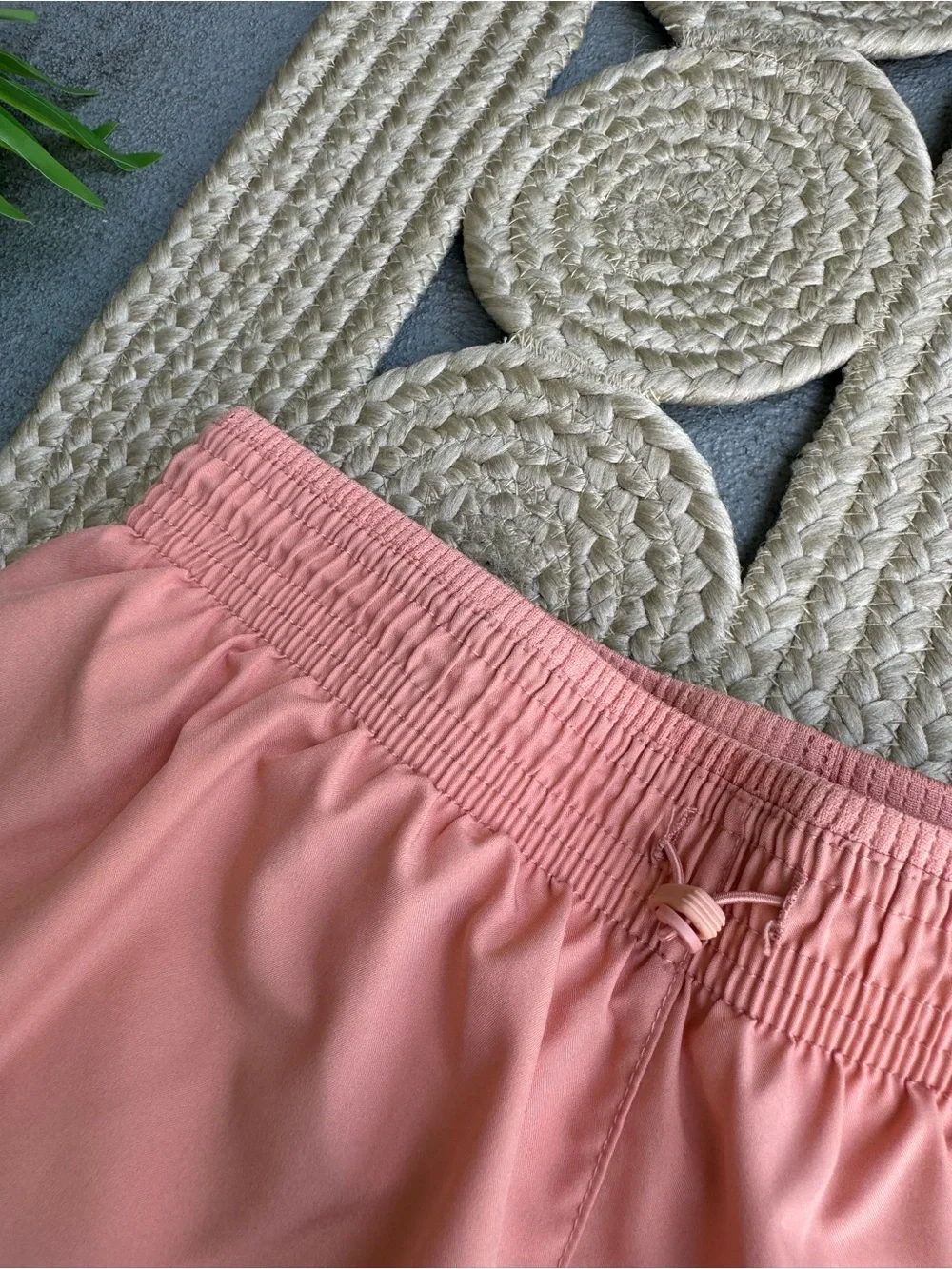 Nike Dri-FIT Peach Pink Splatter Swoosh Running Shorts Size XS